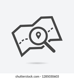 Map icon flat style isolated on background. Map sign symbol for web site and app design.