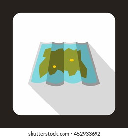 Map icon in flat style on a white background