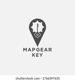 map icon gear logo design vector