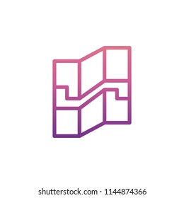 map icon in gradient style on white background