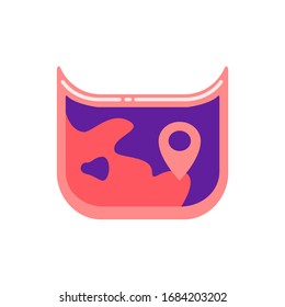 Icono de mapa. Ilustración de elemento gráfico sobre fondo blanco.