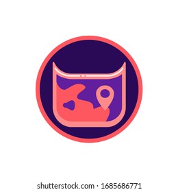 Map icon. Graphic element illustration on white background.