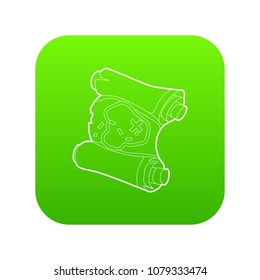 Map icon green vector isolated on white background