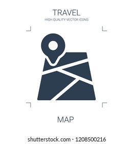 map icon. high quality filled map icon on white background. from travel collection flat trendy vector map symbol. use for web and mobile