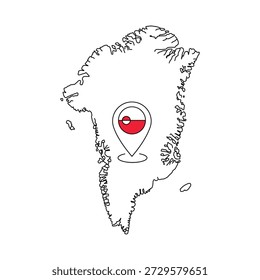 Icono de mapa que destaca la ubicación de Groenlandia, ideal para mapas de navegación global, planificación de viajes y presentaciones geográficas.