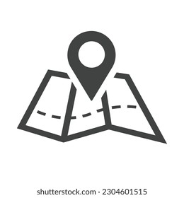 Icono de mapa Iconos de mapas aislados en blanco y negro para todas tus necesidades de navegación