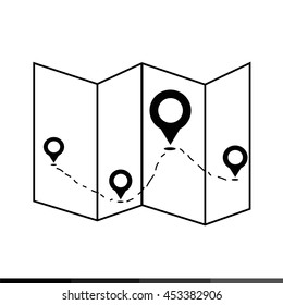 Map icon illustration design