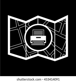 Map icon illustration design