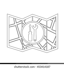 Map icon illustration design