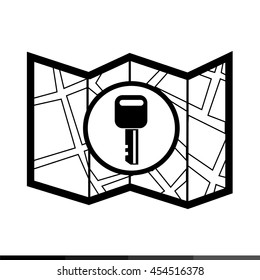 Map icon illustration design