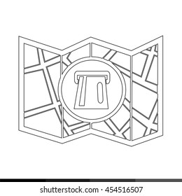 Map icon illustration design