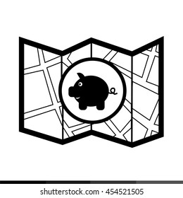Map icon illustration design