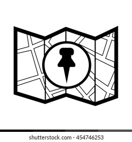 Map icon illustration design