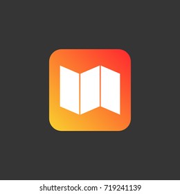 Map icon illustration isolated vector sign symbol