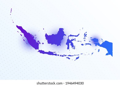 Map icon of Indonesia. Colorful gradient map on light background. Modern digital graphic design. Light white backdrop vector illustration