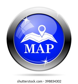 Map icon. Internet button on white background. EPS10 vector
