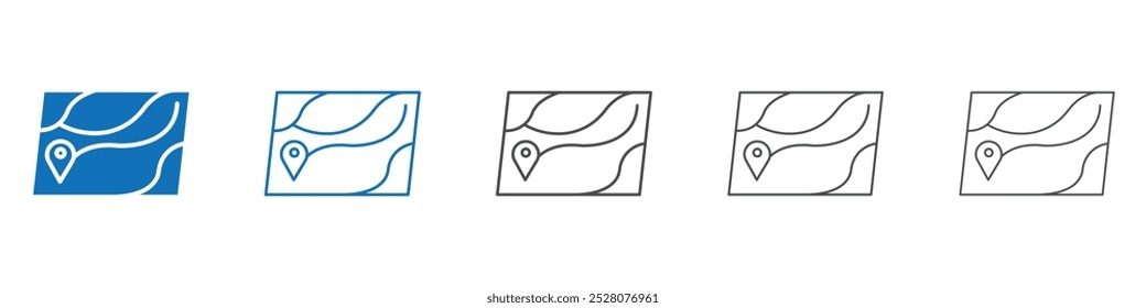 Map icon Isolated flat vector in outline