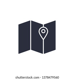 Map icon isolated on white background. Location symbol modern, simple, vector, icon for website design, mobile app, ui. Vector Illustration