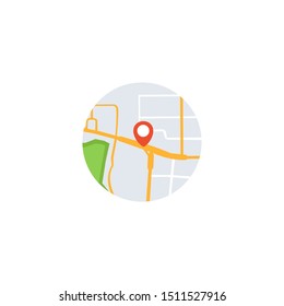 Map icon isolated on the white background