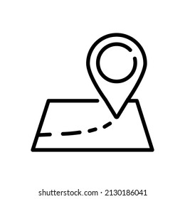 Map icon isolated on white background. Simple style.