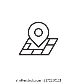 icono de mapa aislado en un fondo blanco. Estilo sencillo