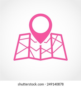Map Icon Isolated on White Background