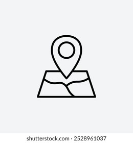 Icono del mapa aislado en el fondo blanco.