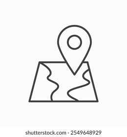 Map icon isolated on white background
