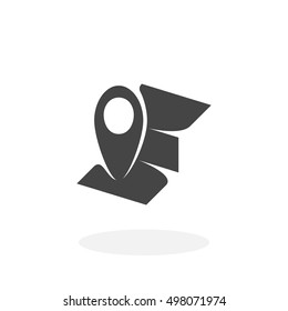 Map icon isolated on white background. Map vector logo. Flat design style. Modern vector pictogram for web graphics - stock vector