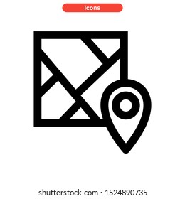 map icon isolated sign symbol vector illustration - high quality black style vector icons
