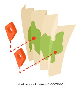 Map icon. Isometric illustration of map vector icon for web