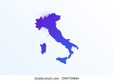 Icono de mapa de Italia. Mapa de gradiente colorido sobre el fondo de la luz. Diseño gráfico digital moderno. Ilustración vectorial de fondo blanco claro