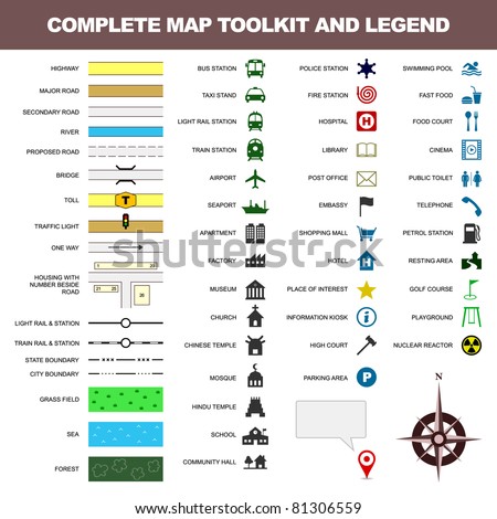 map icon legend symbol sign toolkit element