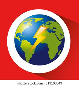 map with icon lightning weather graphic vector illustration eps 10