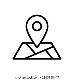 Map Icon. Line Art Style Design Isolated On White Background
