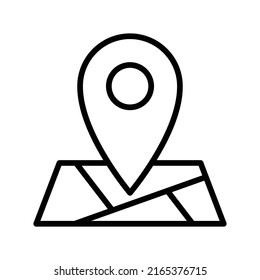 Icono de mapa. Diseño De Estilo De Arte De Línea Aislado En Fondo Blanco