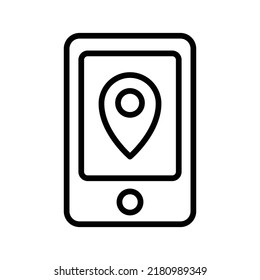 Icono de mapa. Diseño De Estilo De Arte De Línea Aislado En Fondo Blanco