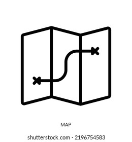 map icon. Line Art Style Design Isolated On White Background