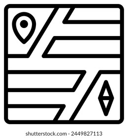 Map-Symbol-Linienstil, geeignet für Web und mobiles App.