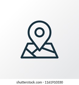 Map icon line symbol. Premium quality isolated route element in trendy style.