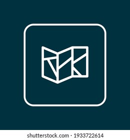 Map icon line symbol. Premium quality isolated navigation element in trendy style.