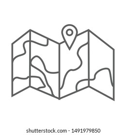 map icon .linear style sign for mobile concept and web design. simple line vector set icon.