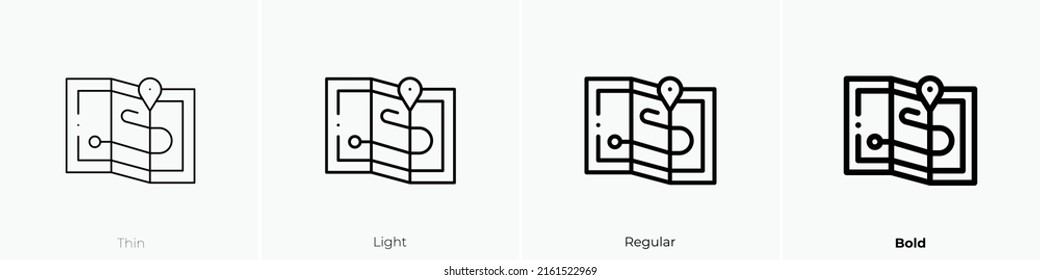 map icon. Linear style sign isolated on white background. Vector illustration.