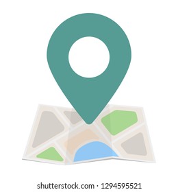 Map Icon with Location Label. Map icon with a point for application. Vector illustration.