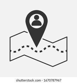 map icon or location of an object or place of destination