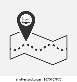 map icon or location of an object or place of destination