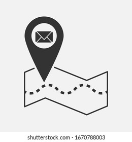map icon or location of an object or place of destination