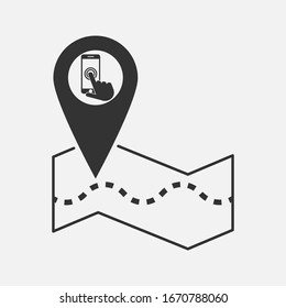 map icon or location of an object or place of destination