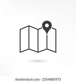 Map icon with location pin.