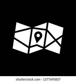 Map icon - Location pin with map sign - vector